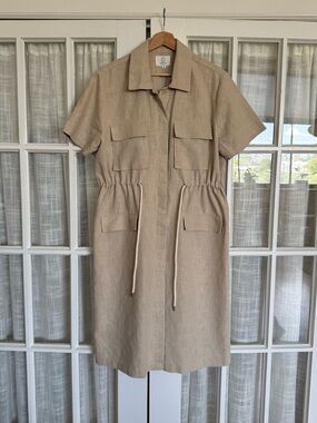 The Frankie Shop Safari Midi Dress in Beige